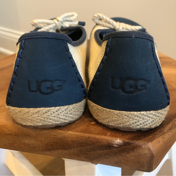 Ugg Navy and Ivory Slip On Flats - Size 9 - Picture 1 of 15